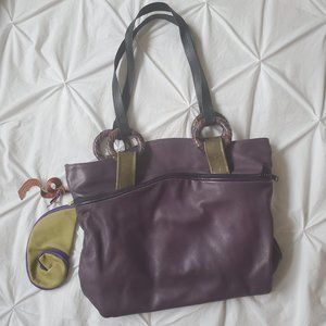Carol Hearty Purple Leather Handbag